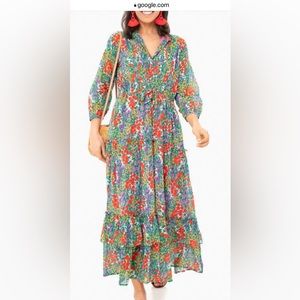 NWT Banjanan bazaar dress cottage garden poppy Small